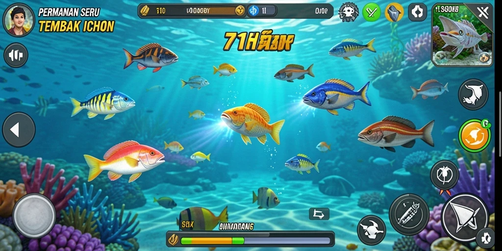 Tampilan gameplay seru di dalam permainan Tembak Ikan.