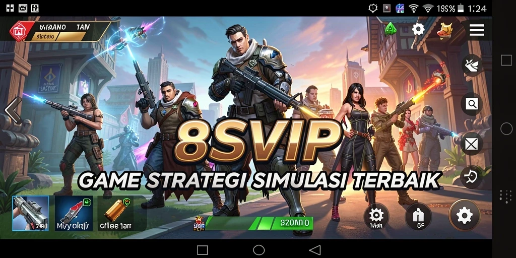 Screenshot utama 8SVIP menampilkan pertempuran yang mendebarkan dalam game SLG.