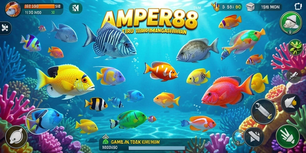 Gameplay seru AMPER88 dengan aksi menembak ikan.