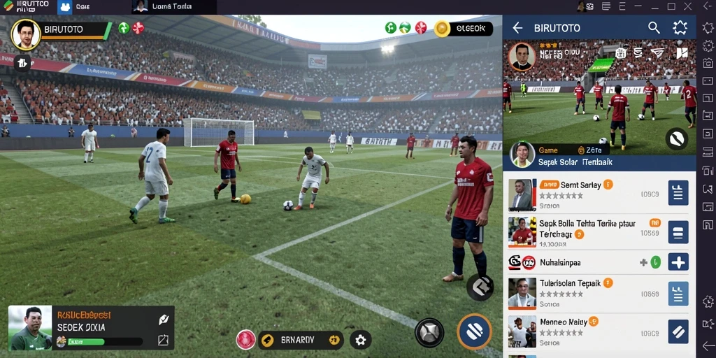 Tampilan gameplay seru dari BIRUTOTO dengan aksi sepak bola.