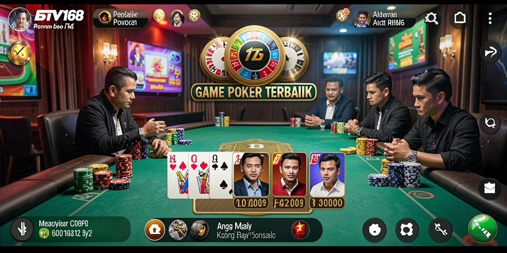 Screenshot game Poker BTV168 menampilkan aksi dan suasana permainan yang mendebarkan.