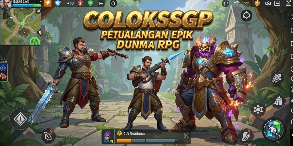 Tangkapan layar gameplay COLOKSGP menampilkan pertempuran seru dan dunia fantasi.