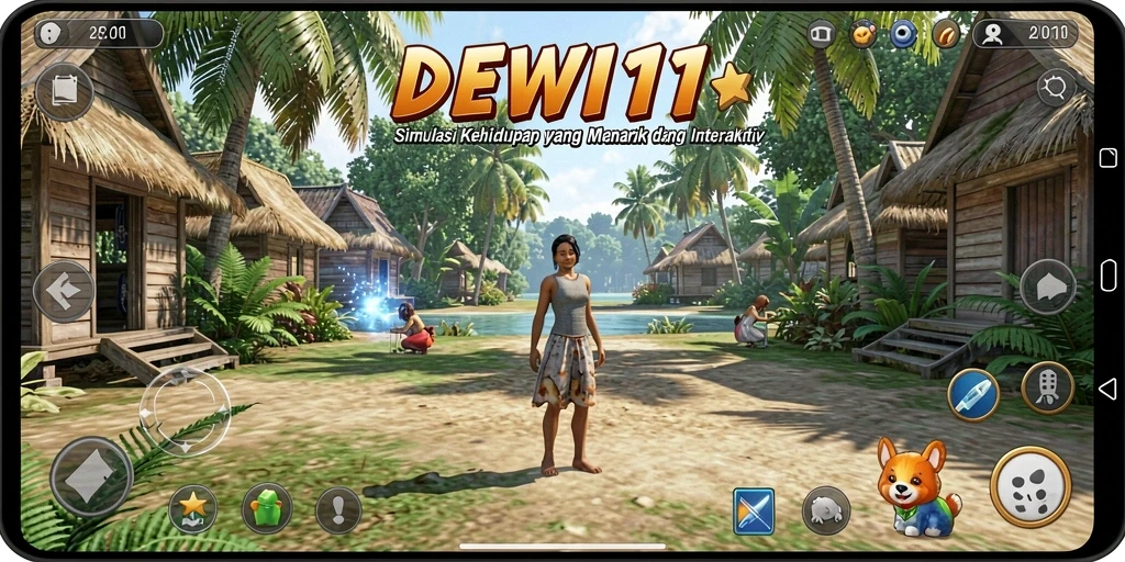 Tampilan interaktif gameplay DEWI11 yang menarik dan seru.