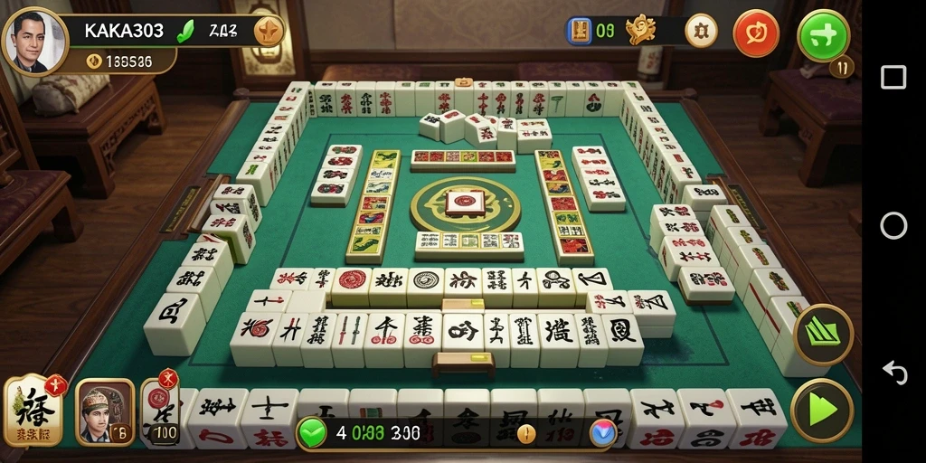 Tampilan menarik gameplay KAKA303 yang penuh strategi Mahjong.