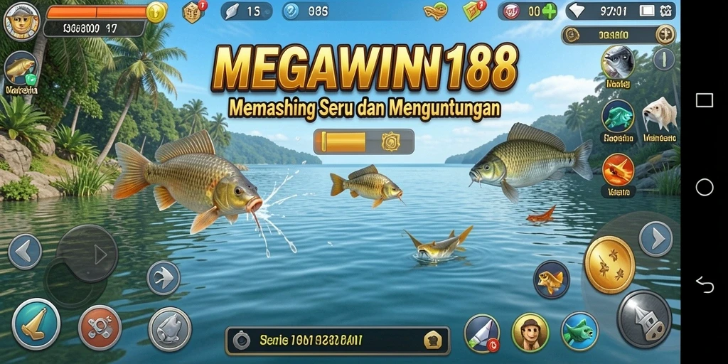 Tampilan gameplay MEGAWIN188 yang menarik dengan suasana memancing yang realistis.