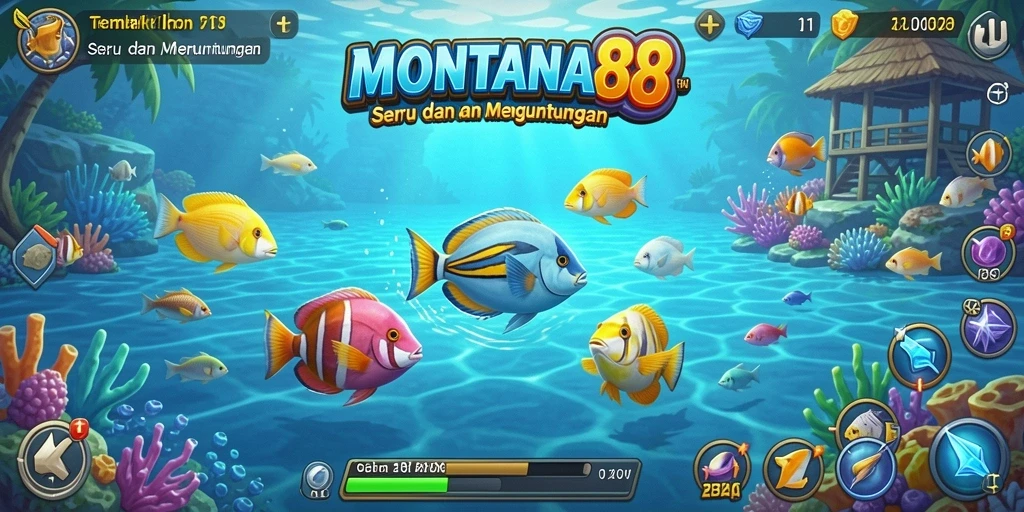 Screenshot gameplay MONTANA88 yang menunjukkan aksi tembak ikan yang menarik.