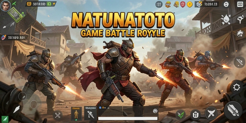 Gameplay NATUNATOTO yang menegangkan di arena Battle Royale.