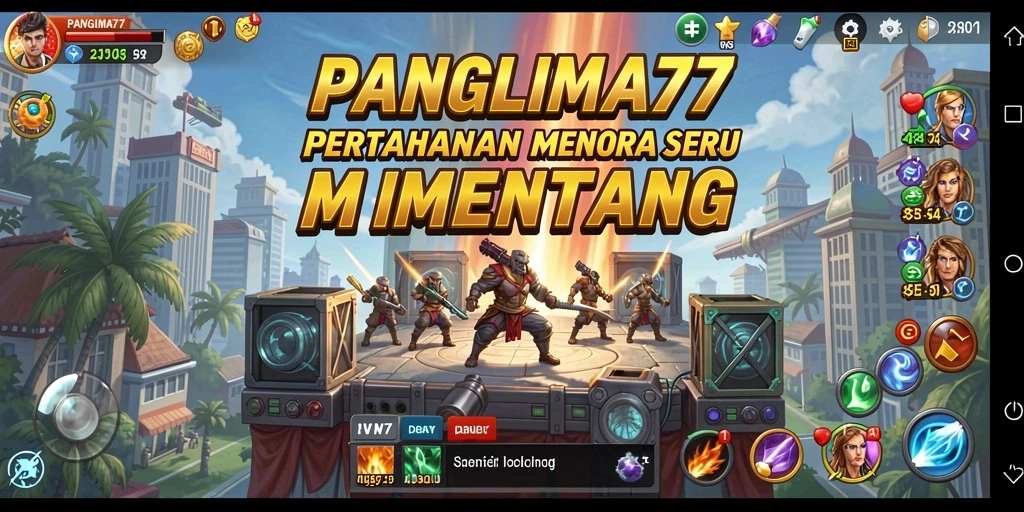 Tampilan menakjubkan dari gameplay Tower Defense PANGLIMA77.