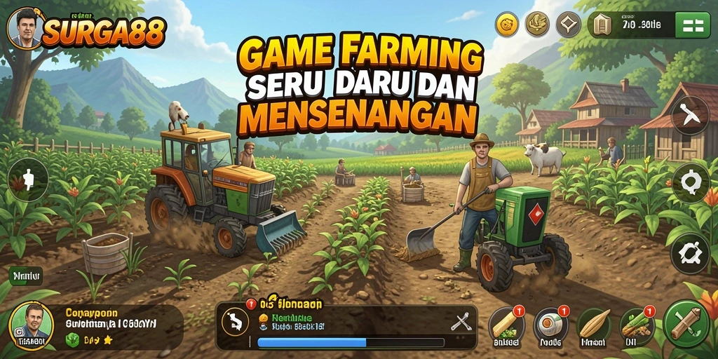 Tampilan gameplay SURGA88 yang menarik saat bertani.
