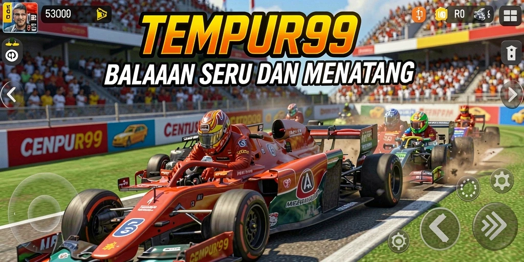 Gameplay Racing seru dengan kendaraan yang bertenaga.