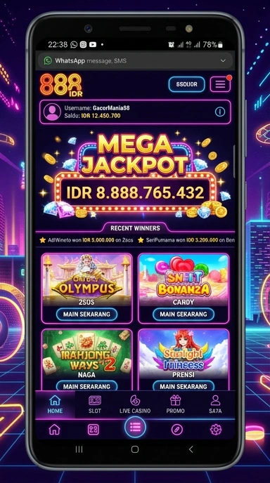 Tampilan antarmuka 888idr yang ramah pengguna.